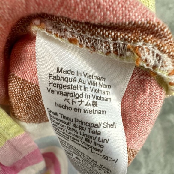 J. Crew Striped Linen Blend Ruffle Strap Button Front Tank Top XXL - Picture 7 of 9